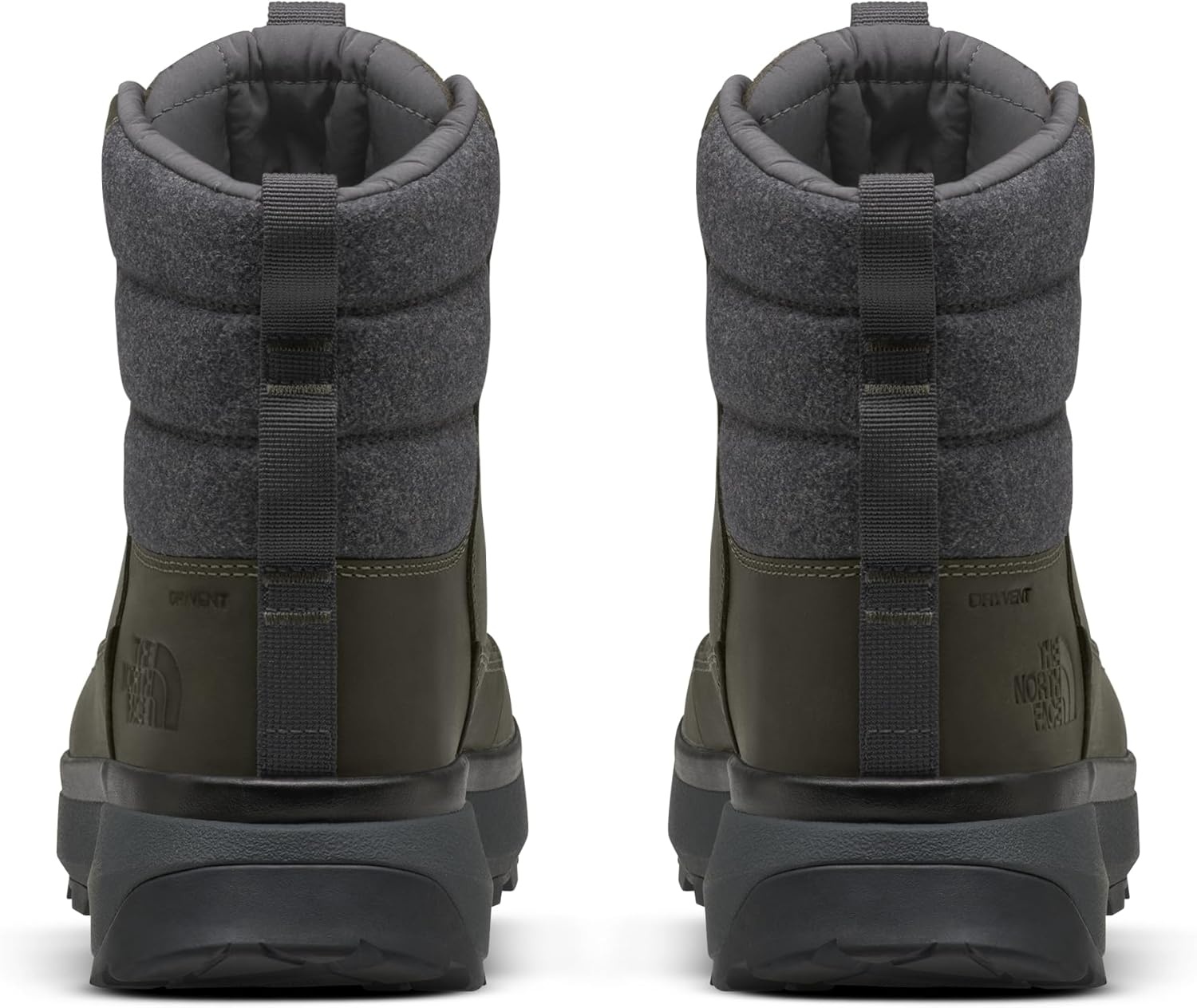 imageTHE NORTH FACE Mens Bergen Leather Waterproof Hiking Boot Insulated Snow Boot With 45mm LugsNew Taupe GreenAsphalt Grey