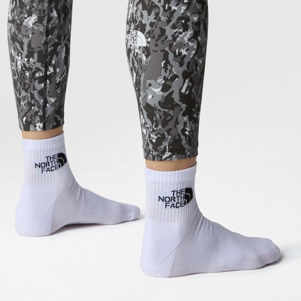 imageTHE NORTH FACE Multisport Cush Quarter Sock 3pack Breathable Athletic Socks for Men amp Women Light Cushion amp Ribbed CuffTnf White