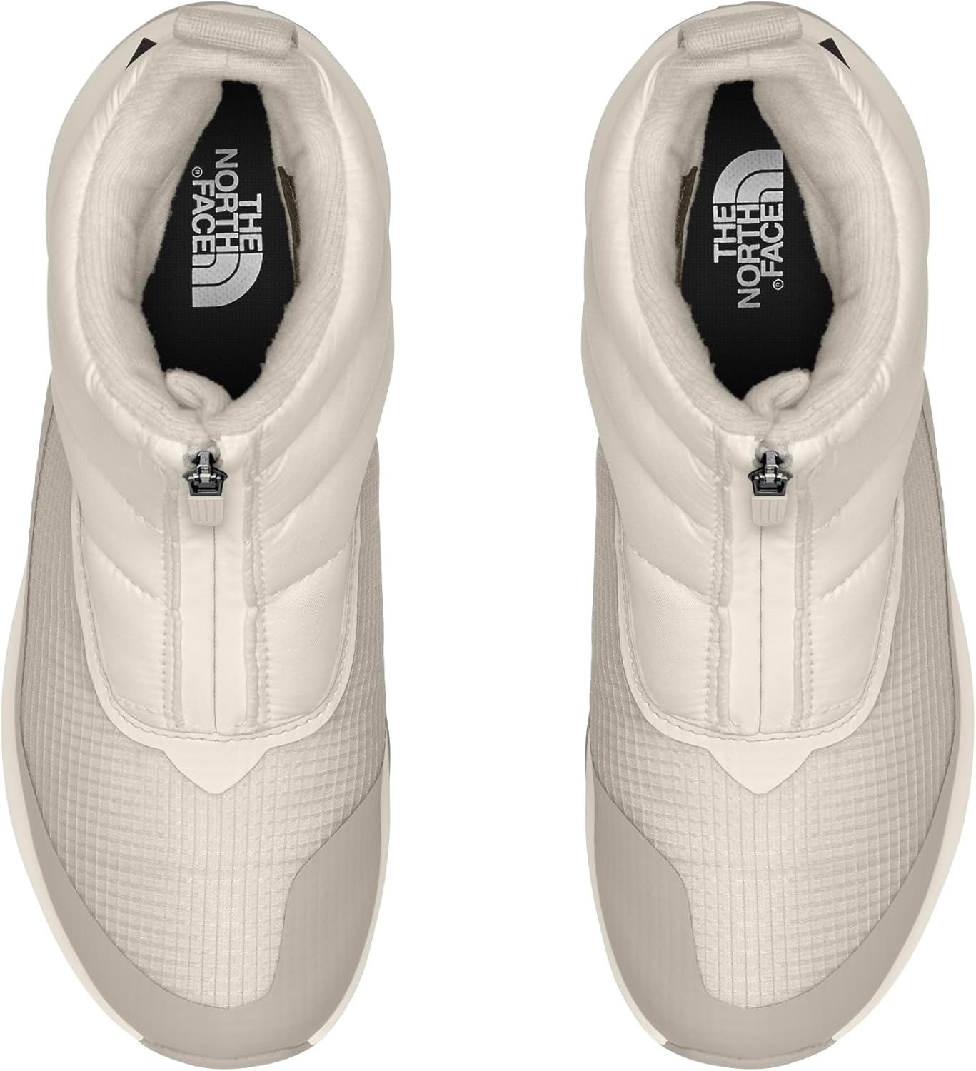 imageTHE NORTH FACE Womens Thermoball Progressive Zip Up II Snow Boot Insulated amp Waterproof Rubber OutsoleGardenia WhiteSilver Grey