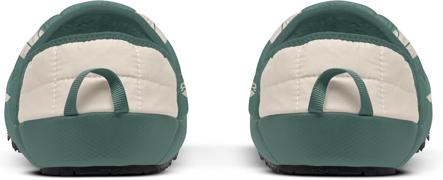 imageTHE NORTH FACE Womens Thermoball Traction Mule V Winter Shoe Insulated amp Water Repellent Rubber OutsoleDark Sage Next Gen Logo PrintGardenia White
