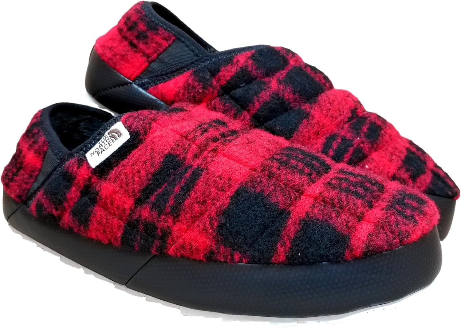 imageTHE NORTH FACE Womens Thermoball Traction Mule V Winter Shoe Insulated amp Water Repellent Rubber OutsoleRed Chequered Black