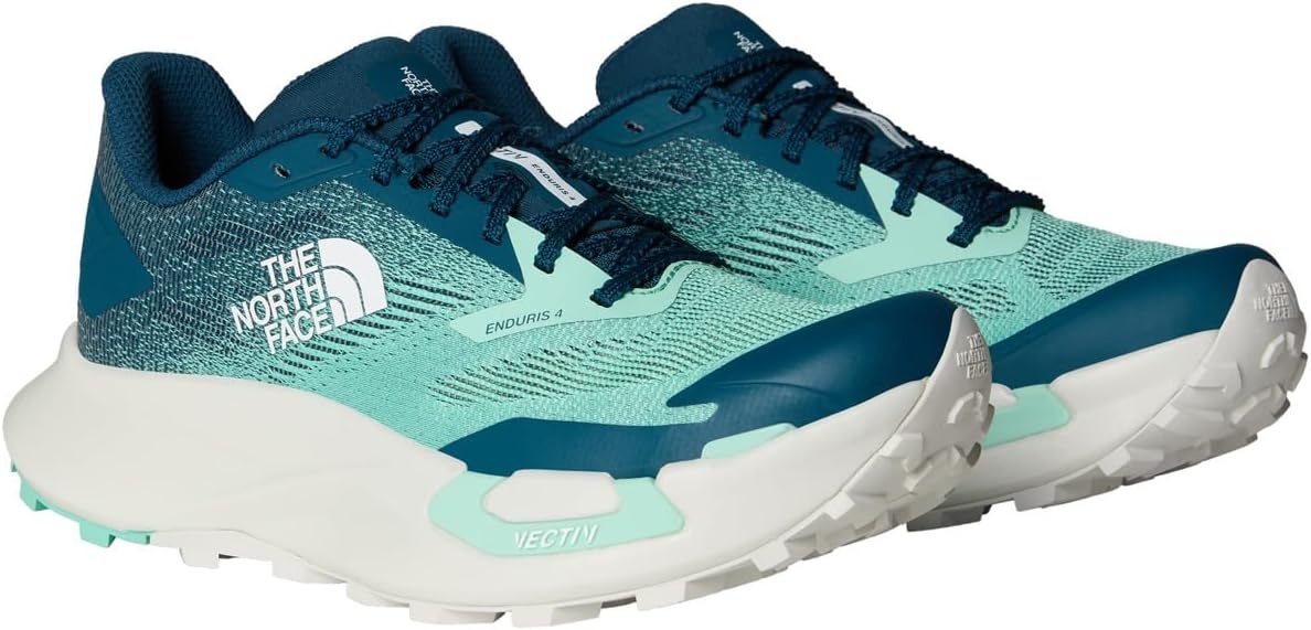 imageTHE NORTH FACE Womens Vectiv Enduris 4 Trail Running Shoe Rubber Outsole High Traction 4mm LugsBright FoamMidnight Petrol