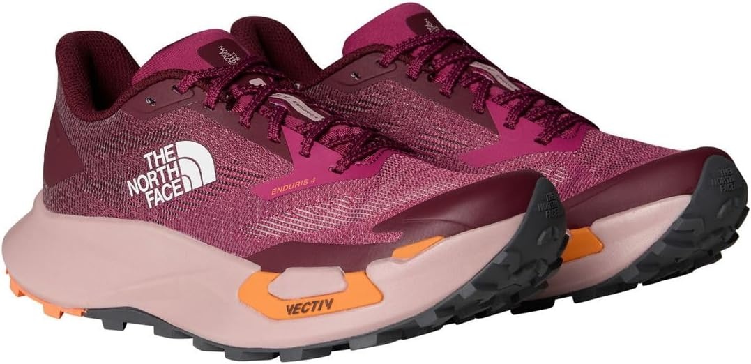 imageTHE NORTH FACE Womens Vectiv Enduris 4 Trail Running Shoe Rubber Outsole High Traction 4mm LugsSumacPapaya