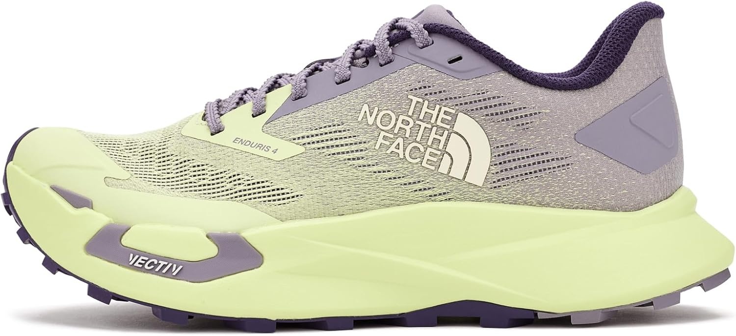 imageTHE NORTH FACE Womens Vectiv Enduris 4 Trail Running Shoe Rubber Outsole High Traction 4mm LugsTranscendent GreyLemon Mist