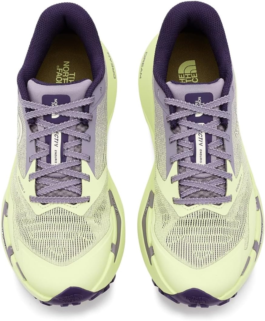 imageTHE NORTH FACE Womens Vectiv Enduris 4 Trail Running Shoe Rubber Outsole High Traction 4mm LugsTranscendent GreyLemon Mist
