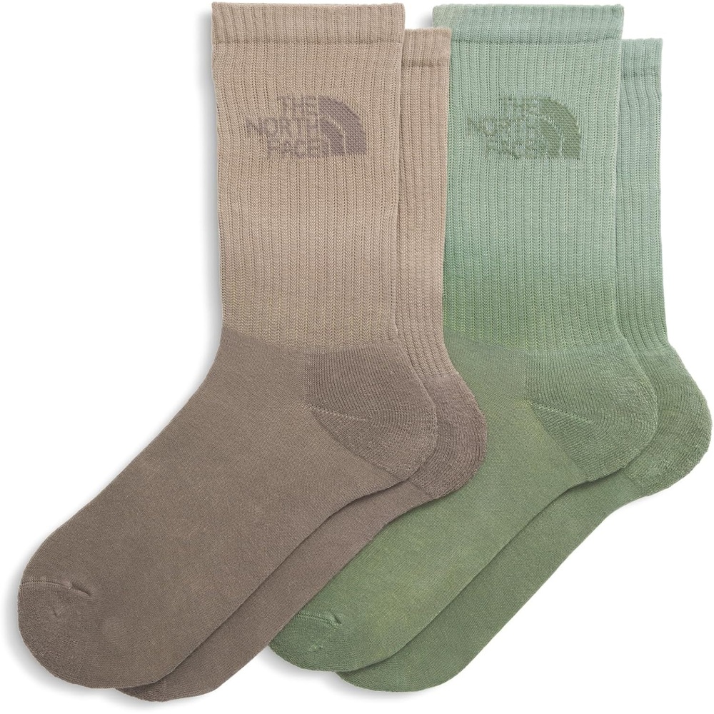 imageTHE NORTH FACE Everyday Dip Dye Crew Sock 2pack Breathable Socks for Men amp Women With Padding amp Ergonomic Toe BoxBark MistSlate MossMocha BrownMushroom Grey