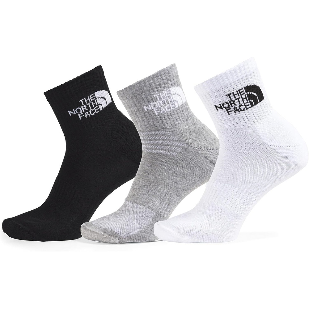imageTHE NORTH FACE Multisport Cush Quarter Sock 3pack Breathable Athletic Socks for Men amp Women Light Cushion amp Ribbed CuffBlack Assorted
