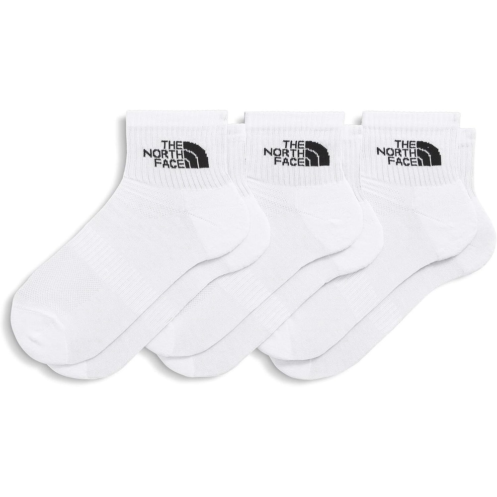 imageTHE NORTH FACE Multisport Cush Quarter Sock 3pack Breathable Athletic Socks for Men amp Women Light Cushion amp Ribbed CuffTnf White
