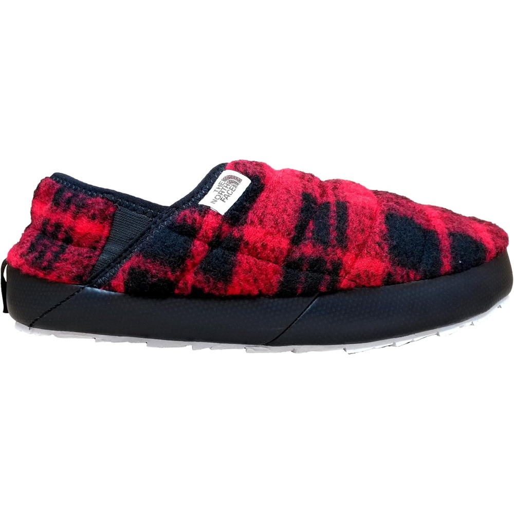 imageTHE NORTH FACE Womens Thermoball Traction Mule V Winter Shoe Insulated amp Water Repellent Rubber OutsoleRed Chequered Black