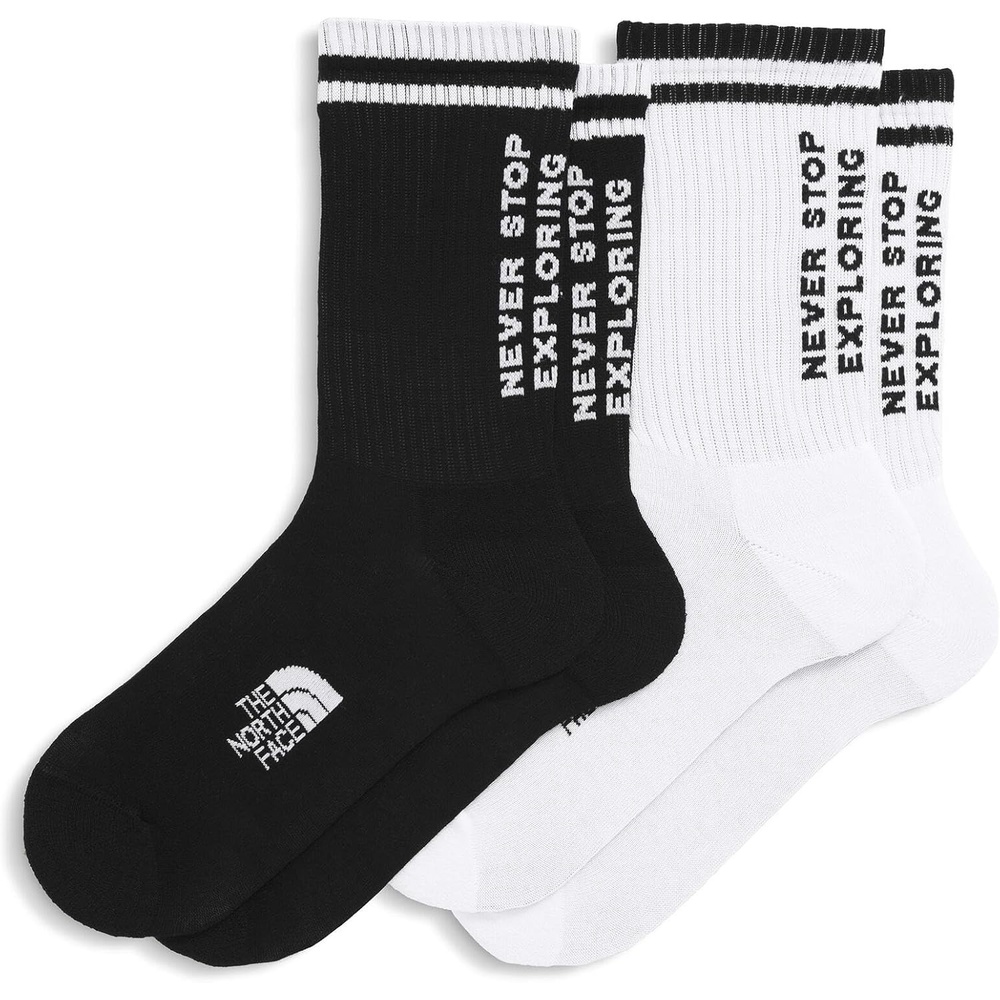 imageThe North Face Unisex Everyday Nse Crew Sock 2pack Casual Socks for Men amp Women Padded amp Breathable Ergonomic Toe BoxTnf BlackTnf White