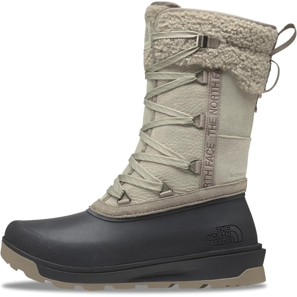 imageThe North Face Womens Shellista V Mid Insulated Waterproof Snow Boot Molded 45 Mm Lugs Rubber OutsoleClay GreyTnf Black