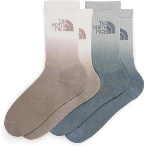 THE NORTH FACE Everyday Dip Dye Crew Sock | 2-pack Breathable Socks for Men & Women With Padding & Ergonomic Toe Box(Garnet/Cumulus Cloud/Timeless Taupe/White Dune)