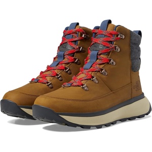 THE NORTH FACE Men’s Bergen Leather Waterproof Hiking Boot | Insulated Snow Boot With 4.5mm Lugs(Timber Tan/Tnf Red)