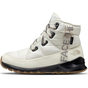 THE NORTH FACE Women’s Thermoball Lace Up Luxe Waterproof Boot | Insulated Winter Boots With Collar(Gardenia White/Tnf Black)