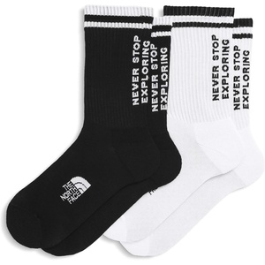 The North Face Unisex Everyday Nse Crew Sock – 2-pack Casual Socks for Men & Women, Padded & Breathable, Ergonomic Toe Box(Tnf Black/Tnf White)