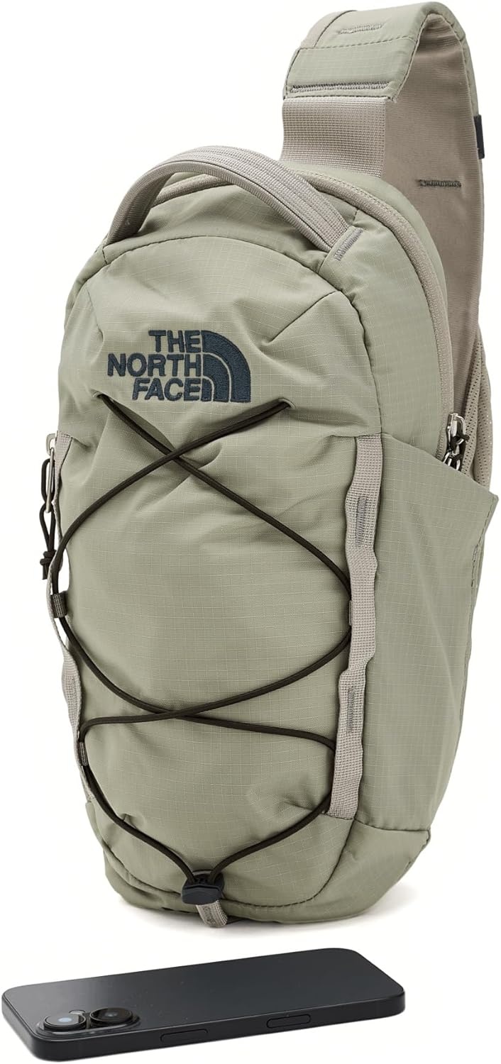 imageTHE NORTH FACE Borealis SIing Bag Crossbody Adjustable Strap Water Repellent Finish Multiple Compartments Tablet SleeveStone SlabDark ChestnutAsphalt Grey