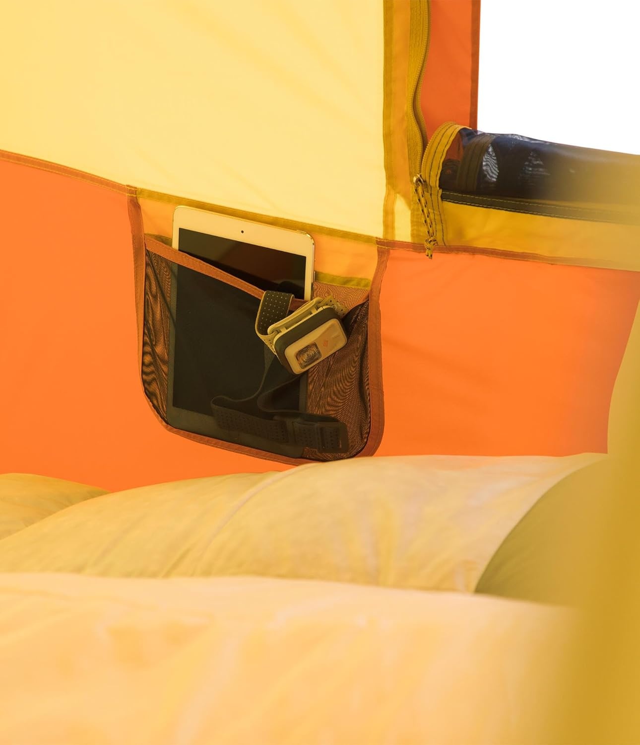 imageTHE NORTH FACE Sequoia 4 Tent FourPerson Waterproof Camping Tent Spacious amp Easy to Set Up 2 Zipper Doors Yellow SiltDesert Rust One Size