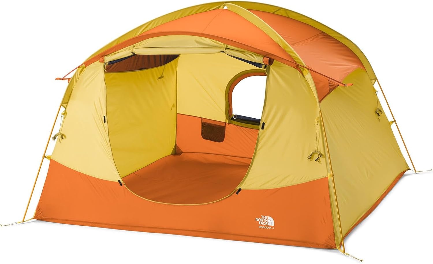 imageTHE NORTH FACE Sequoia 4 Tent FourPerson Waterproof Camping Tent Spacious amp Easy to Set Up 2 Zipper Doors Yellow SiltDesert Rust One Size