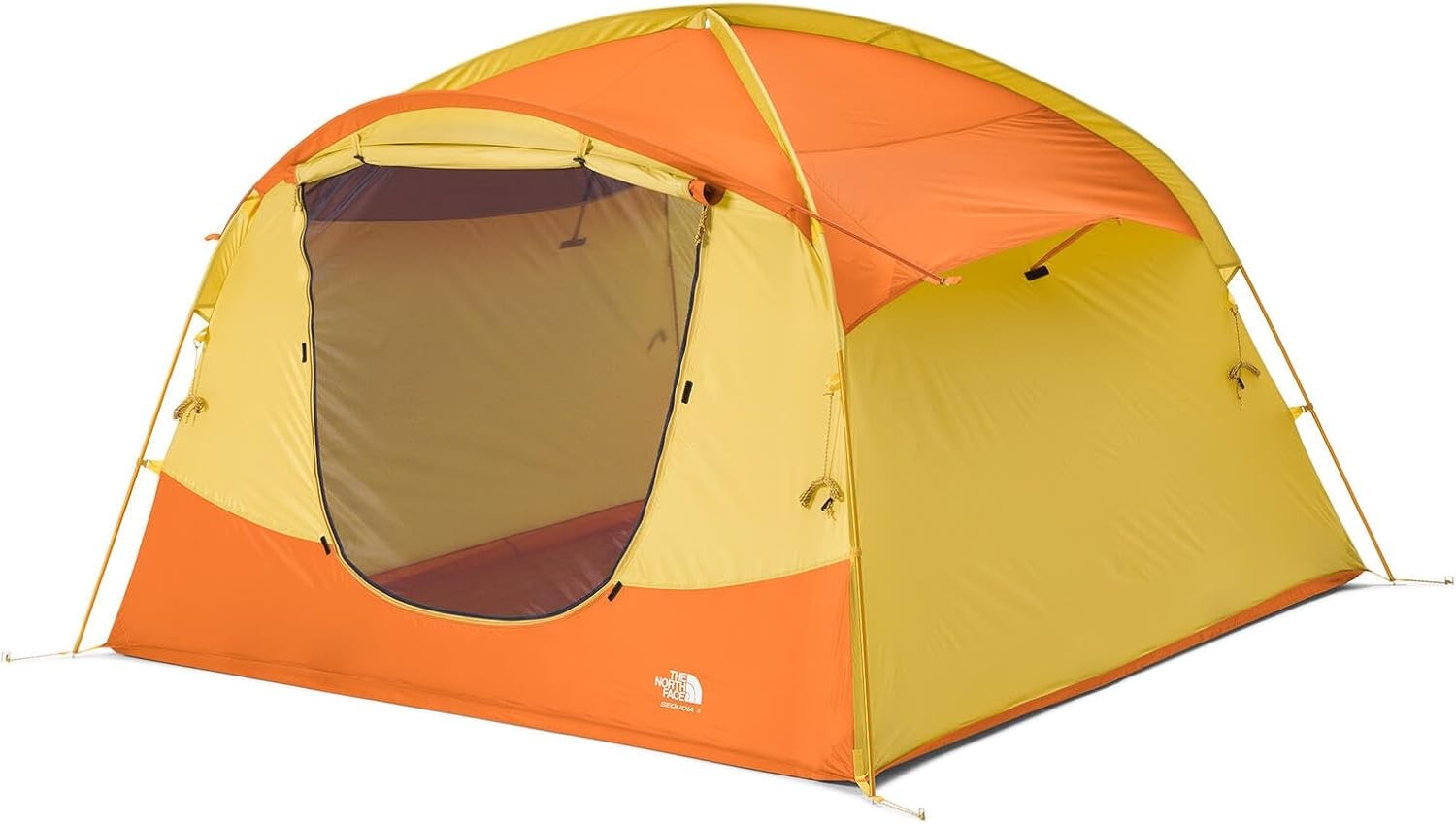 imageTHE NORTH FACE Sequoia 4 Tent FourPerson Waterproof Camping Tent Spacious amp Easy to Set Up 2 Zipper Doors Yellow SiltDesert Rust One Size