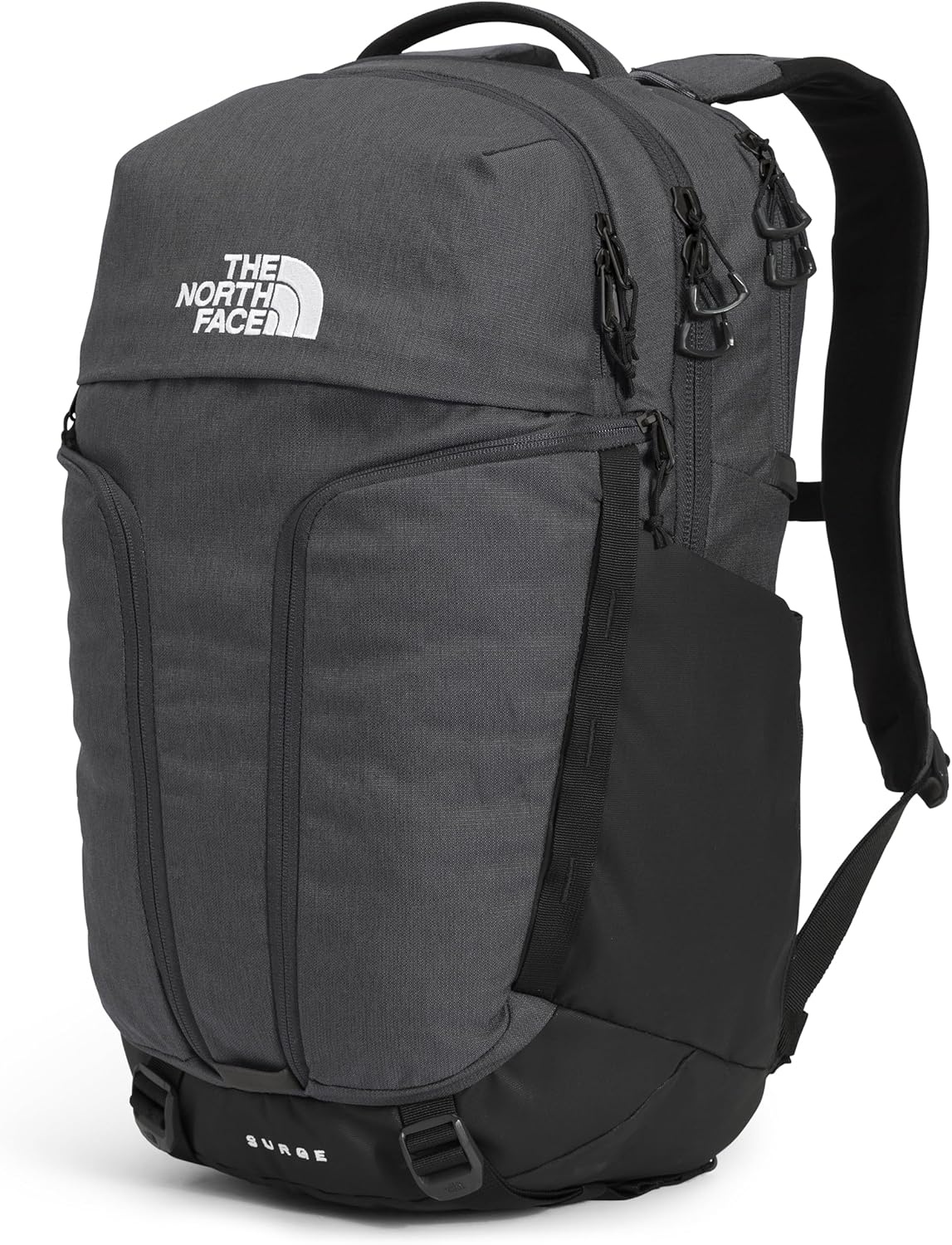 imageTHE NORTH FACE Surge Commuter Laptop Backpack Daypack With Water Repellent Finish 16 Laptop Sleeve Reflective DetailsAsphalt Grey Light HeatherTnf Blacknpf