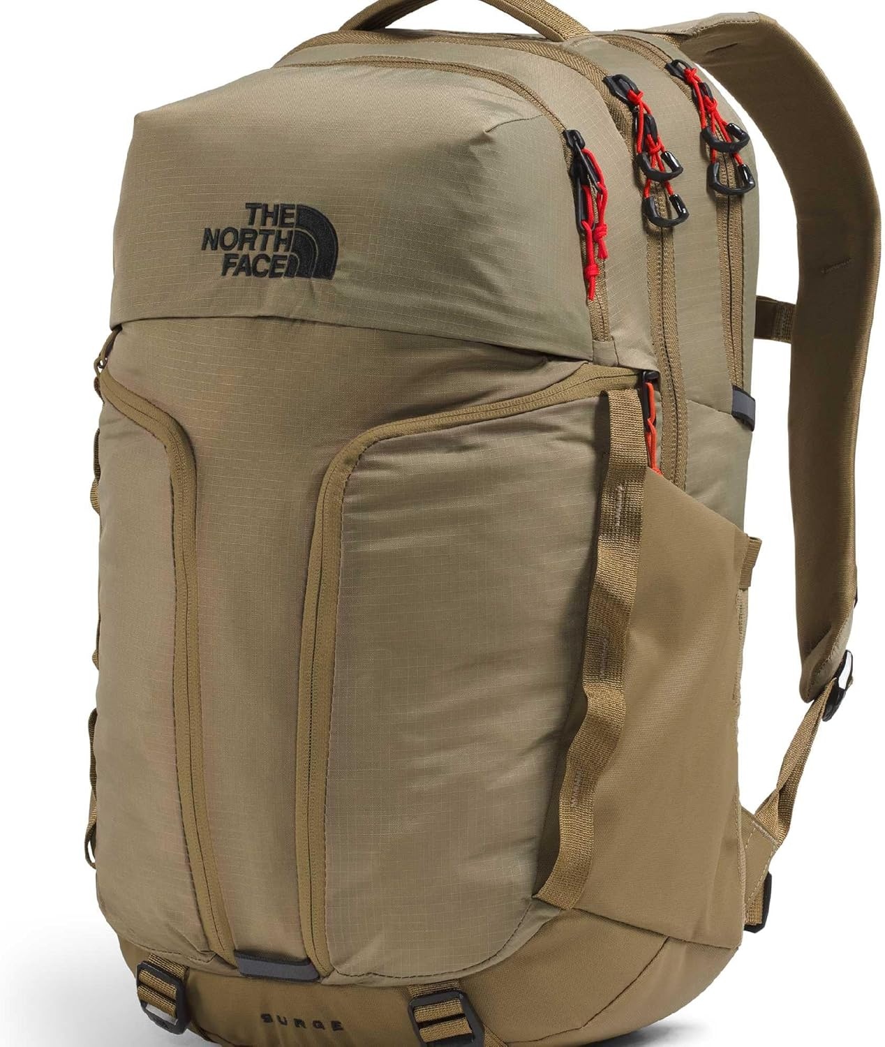 imageTHE NORTH FACE Surge Commuter Laptop Backpack Daypack With Water Repellent Finish 16 Laptop Sleeve Reflective DetailsCedarLava Red