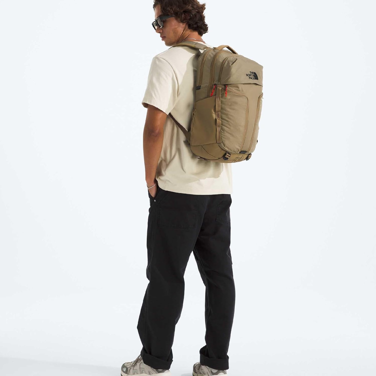 imageTHE NORTH FACE Surge Commuter Laptop Backpack Daypack With Water Repellent Finish 16 Laptop Sleeve Reflective DetailsCedarLava Red