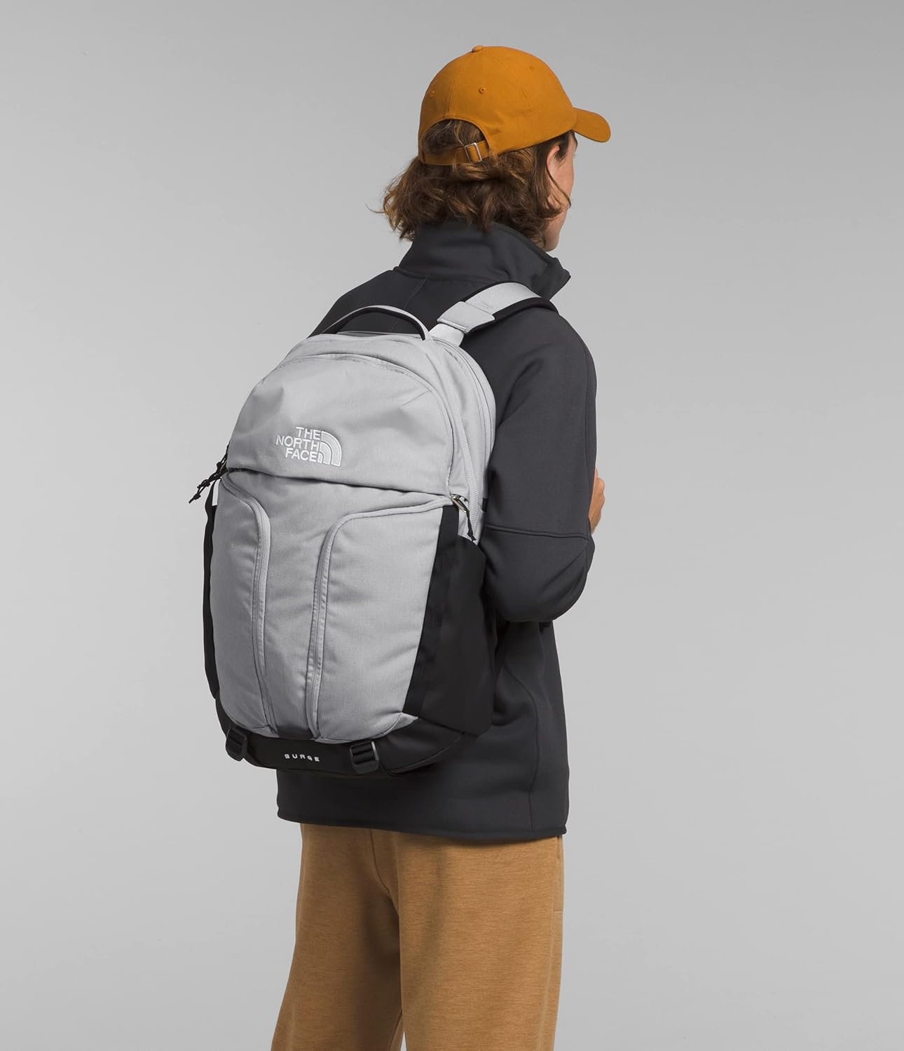 imageTHE NORTH FACE Surge Commuter Laptop Backpack Daypack With Water Repellent Finish 16 Laptop Sleeve Reflective DetailsMeld Grey Dark HeatherTnf Black