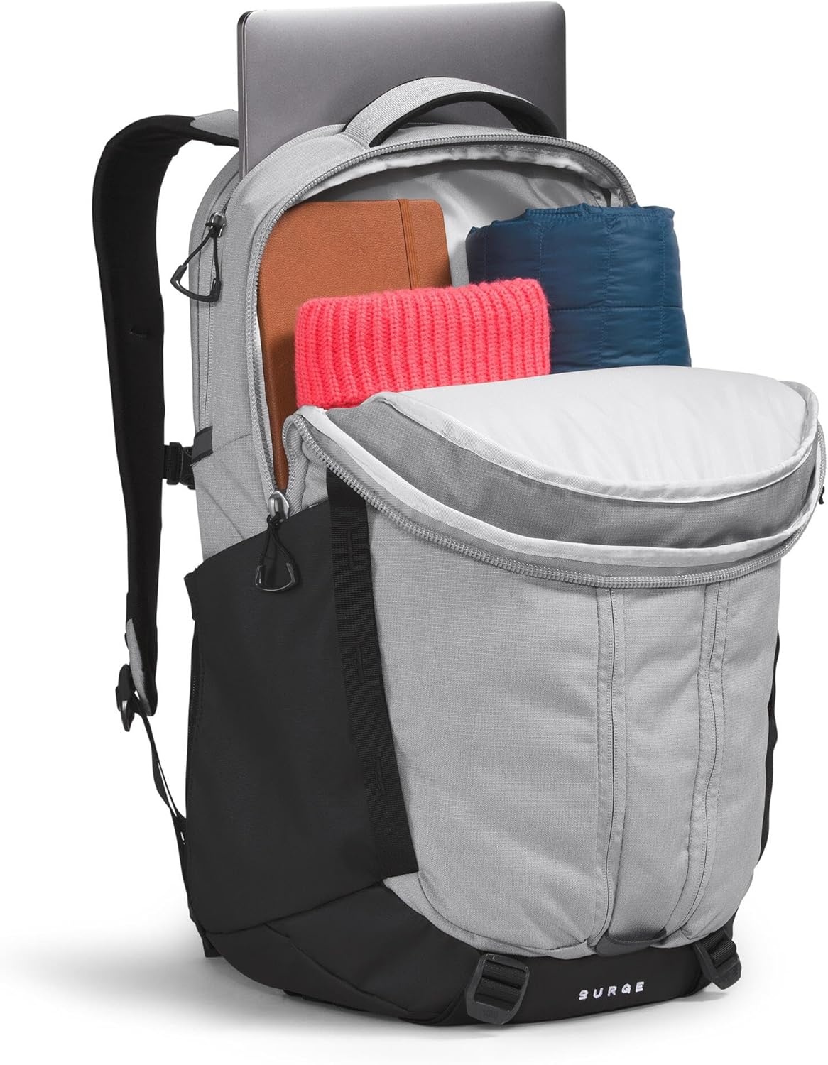 imageTHE NORTH FACE Surge Commuter Laptop Backpack Daypack With Water Repellent Finish 16 Laptop Sleeve Reflective DetailsMeld Grey Dark HeatherTnf Blacknpf