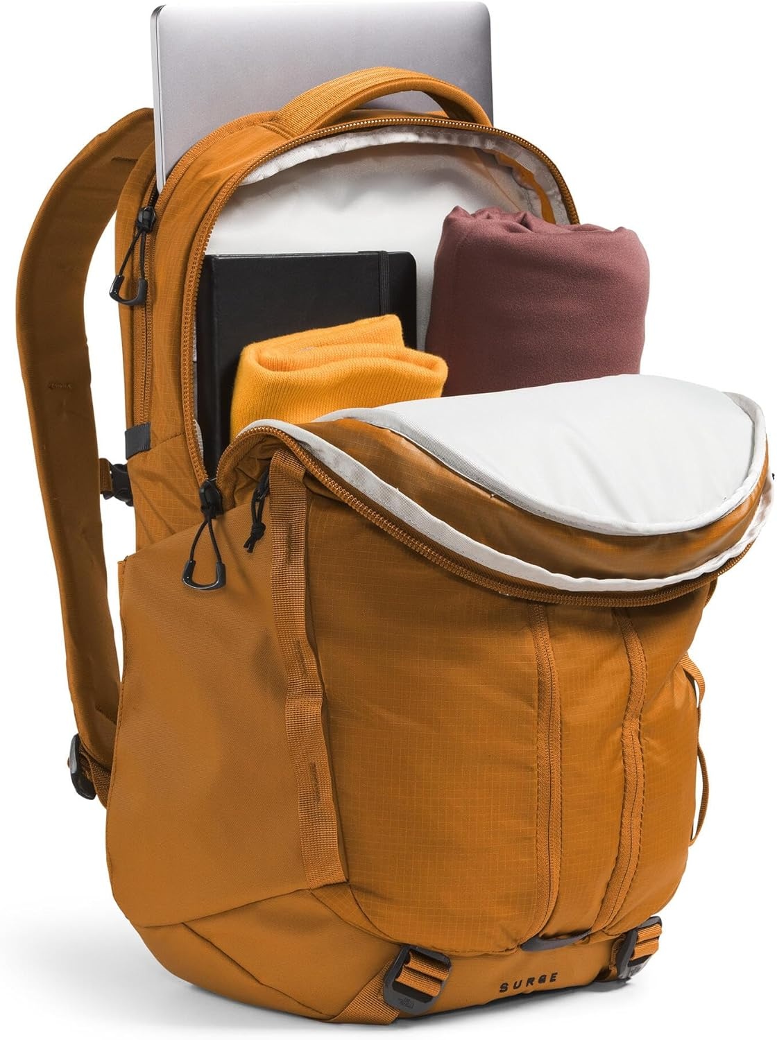imageTHE NORTH FACE Surge Commuter Laptop Backpack Daypack With Water Repellent Finish 16 Laptop Sleeve Reflective DetailsTimber Tan