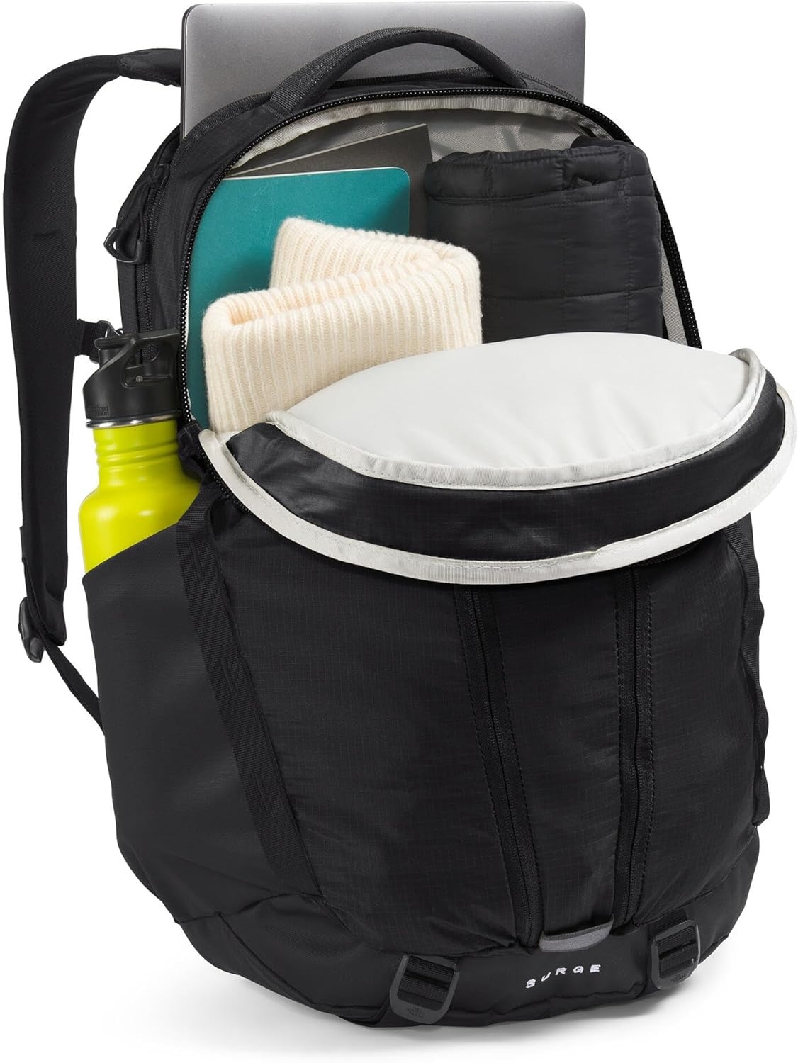 imageTHE NORTH FACE Surge Commuter Laptop Backpack Daypack With Water Repellent Finish 16 Laptop Sleeve Reflective DetailsTnf BlackTnf Blacknpf