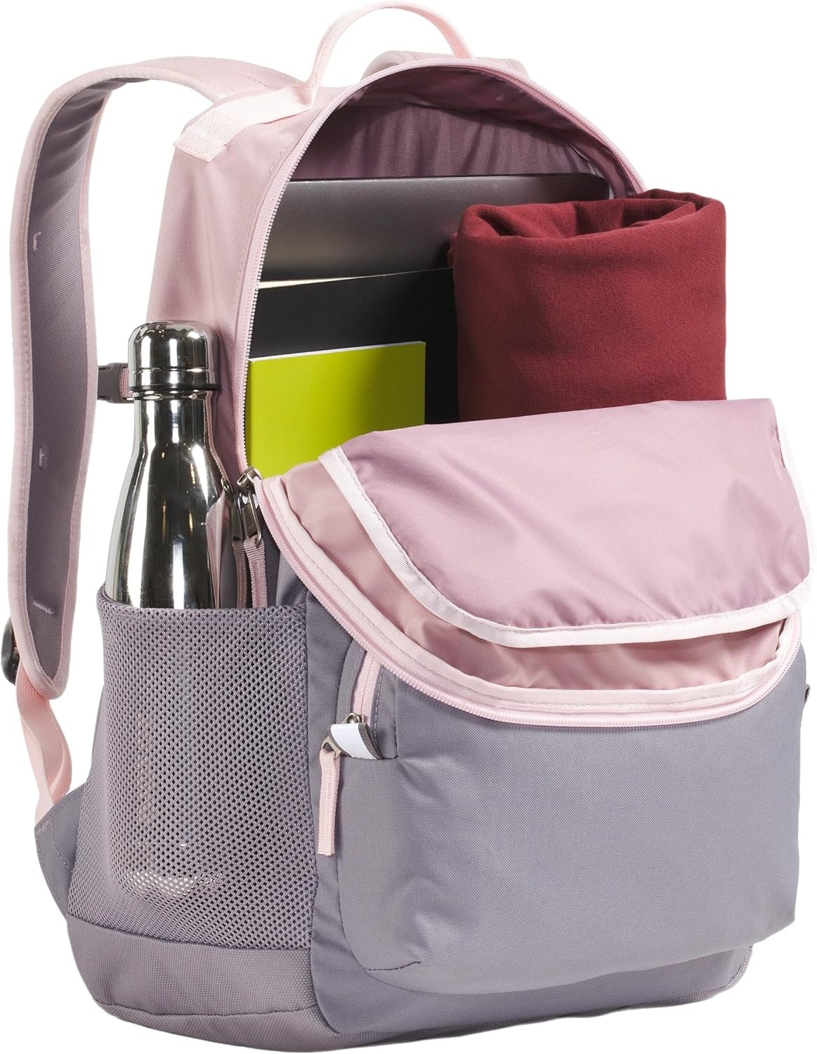 imageTHE NORTH FACE Teen Chuckwalla Daypack Travel Backpack Laptop Sleeve Reflective Safety Details Adjustable Strap Metal PinkTranscendent GreyPale Blossom One SizeMetal PinkTranscendent GreyPale Blossom
