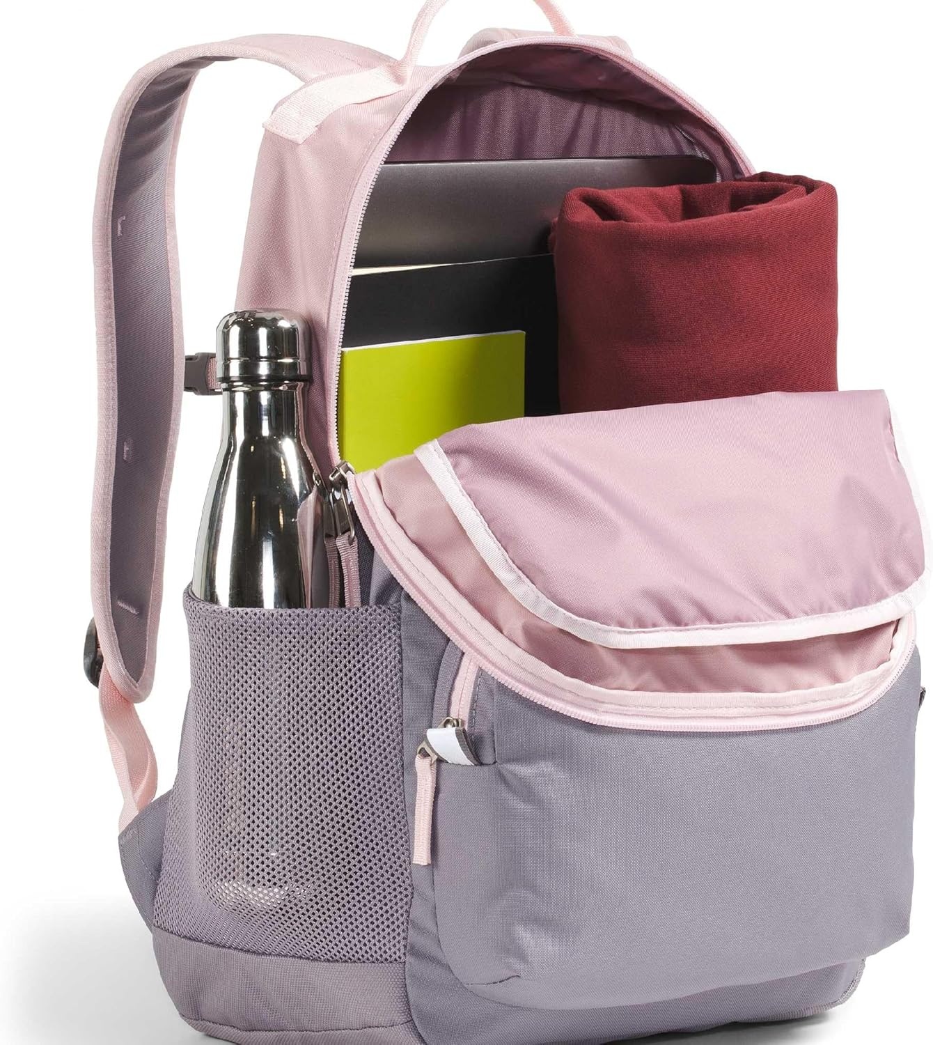 imageTHE NORTH FACE Teen Chuckwalla Daypack Travel Backpack Laptop Sleeve Reflective Safety Details Adjustable Strap Metal PinkTranscendent GreyPale Blossom One SizeMetal PinkTranscendent GreyPale Blossom