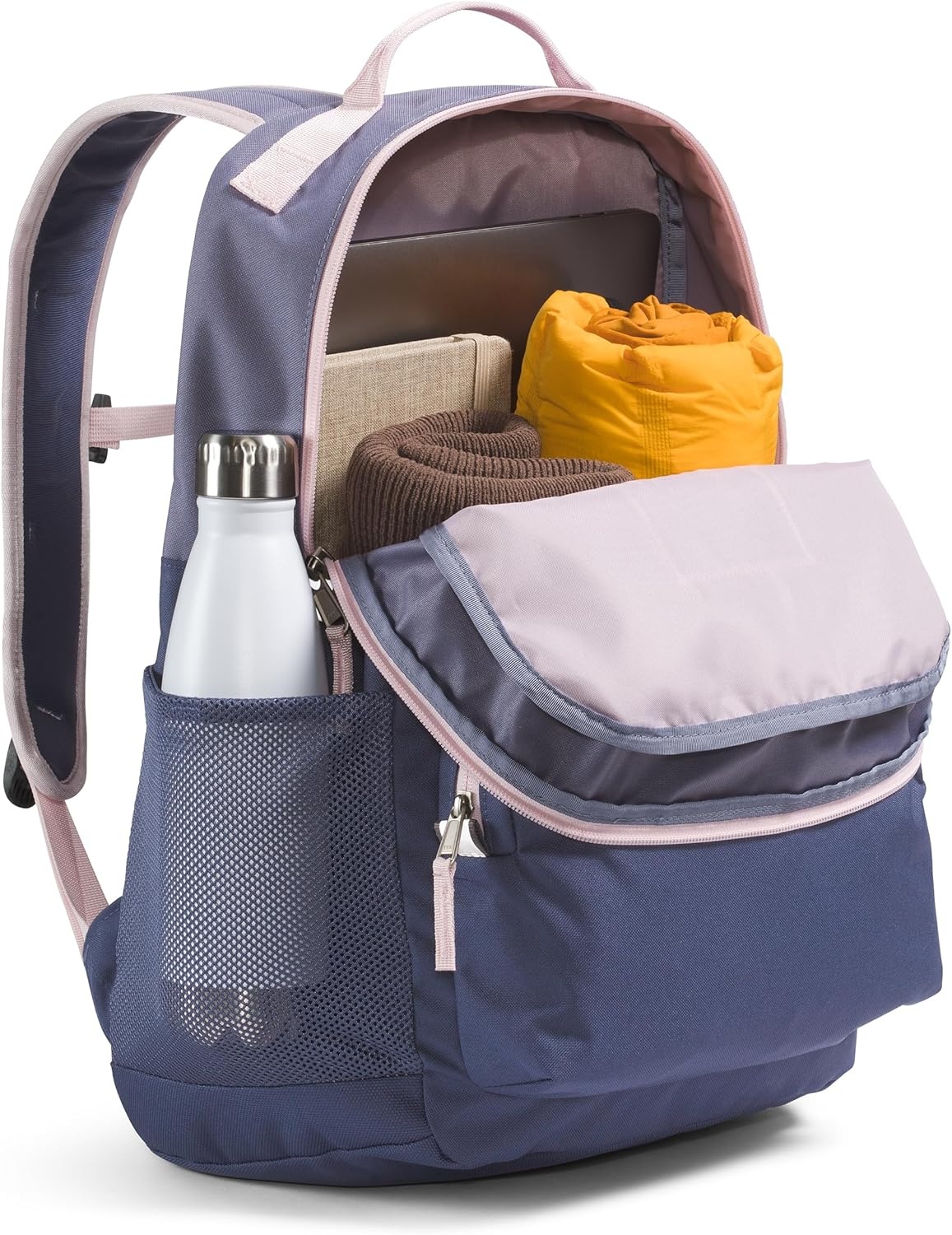imageTHE NORTH FACE Teen Chuckwalla Daypack Travel Backpack Laptop Sleeve Reflective Safety Details Adjustable Strap Metal PinkTranscendent GreyPale Blossom One SizeTwilight GalaxyLunar Blue