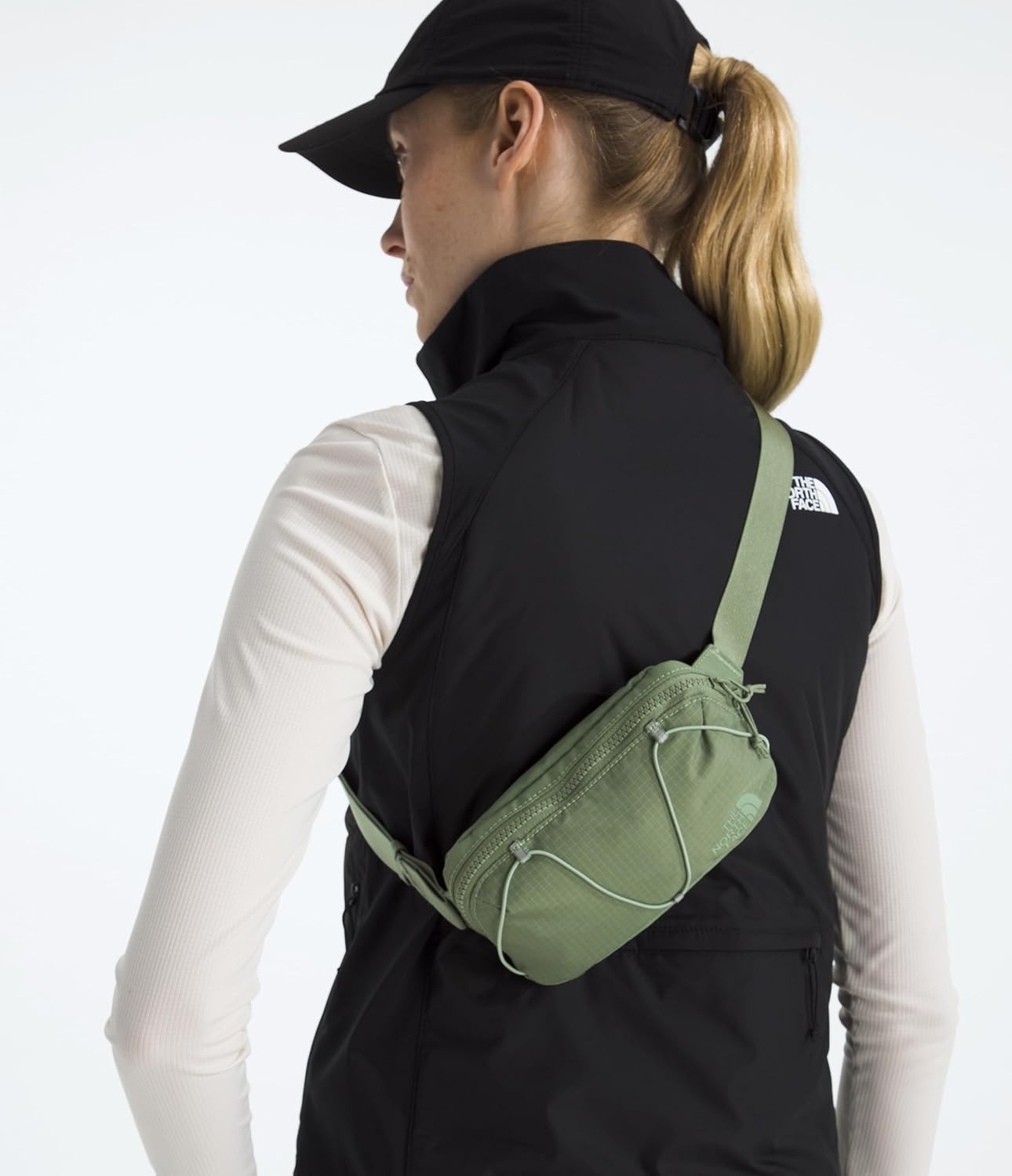 imageTHE NORTH FACE Terra Lumbar Hiking Hip Pack 1 Liter Storage Belt Bag Water Repellent Adjustable Strap Zip PocketsBark MistSlate Moss