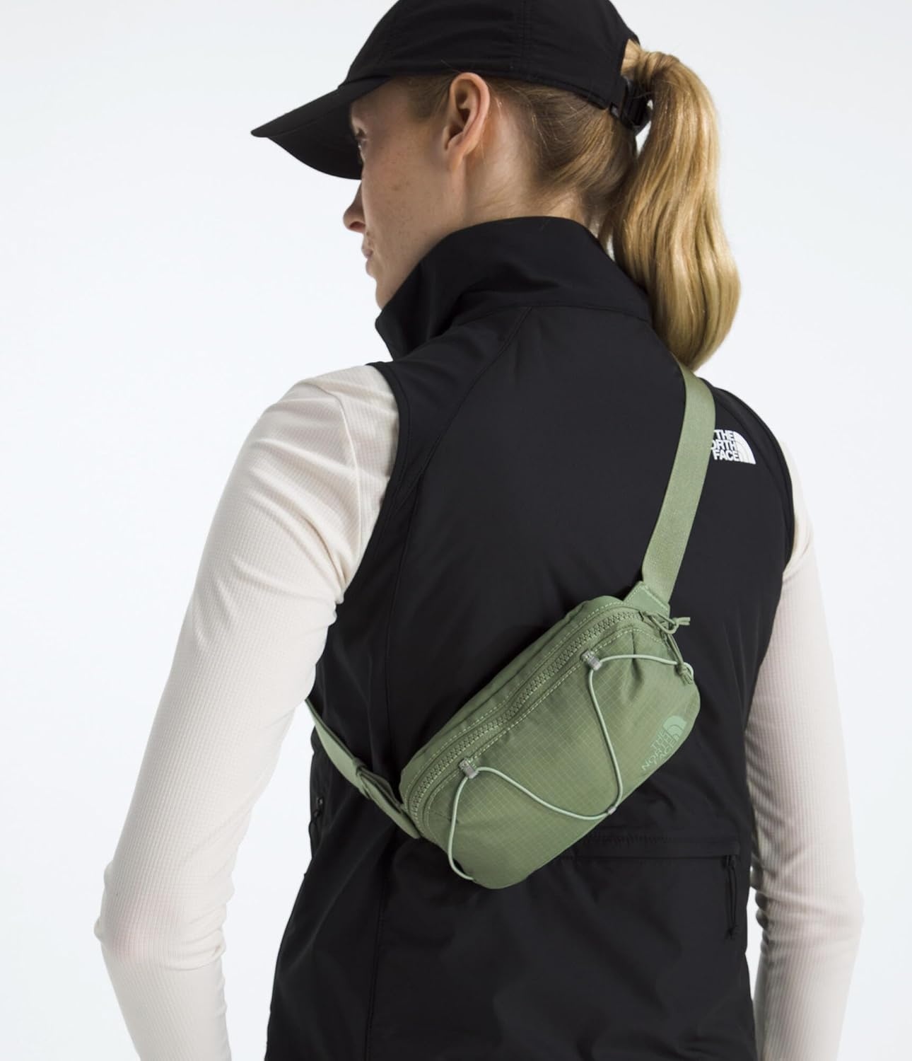 imageTHE NORTH FACE Terra Lumbar Hiking Hip Pack 1 Liter Storage Belt Bag Water Repellent Adjustable Strap Zip PocketsBark MistSlate Moss