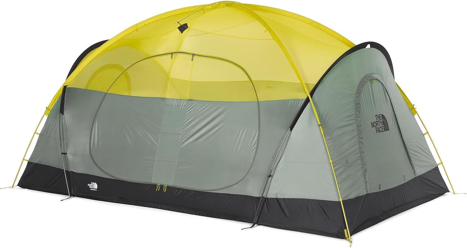 imageTHE NORTH FACE Wawona 8 Tent Eight Person Camping Tent Water Repellent Spacious amp Easy to Set Up Attached Vestibule AreaAgave GreenAsphalt Grey