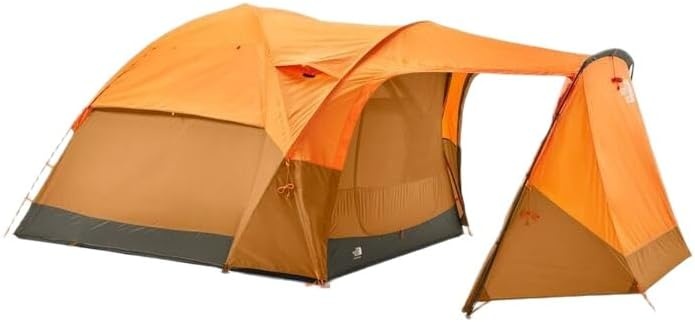 imageTHE North FACE Tents Wawona 4 Tent FourPerson Camping Tent Water Repellent Spacious amp Easy to Set Up Attached Vestibule AreaLight Exuberance OrangeTimber TanNew Taupe Green