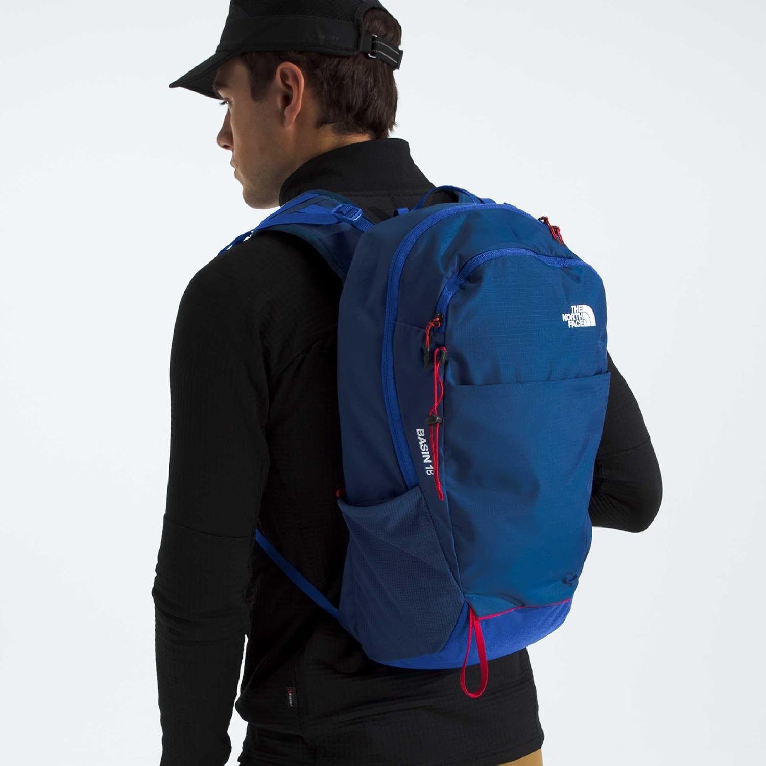 imageThe North Face Basin 18 Liter Technical Daypack with Rain Cover Unisex Backpack Sternum Strap Hiking Pole Attachment Duck GreenShady Blue One SizeEstate BlueTnf Blue