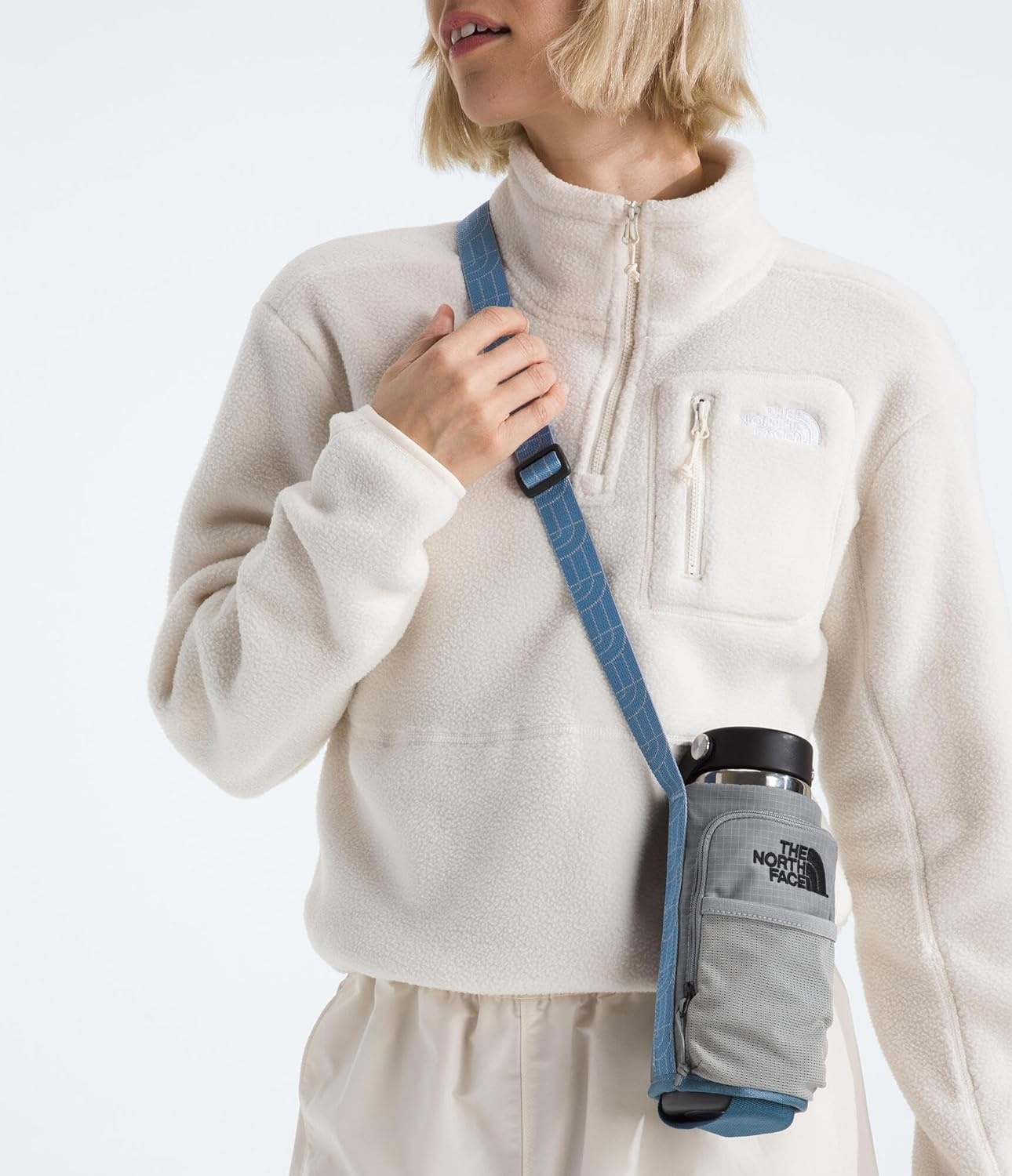 imageThe North Face Borealis Water Bottle Holder Adjustable Strap WaterRepellent Finish External Pocket with Key Hook Opal Frost One SizeConcrete
