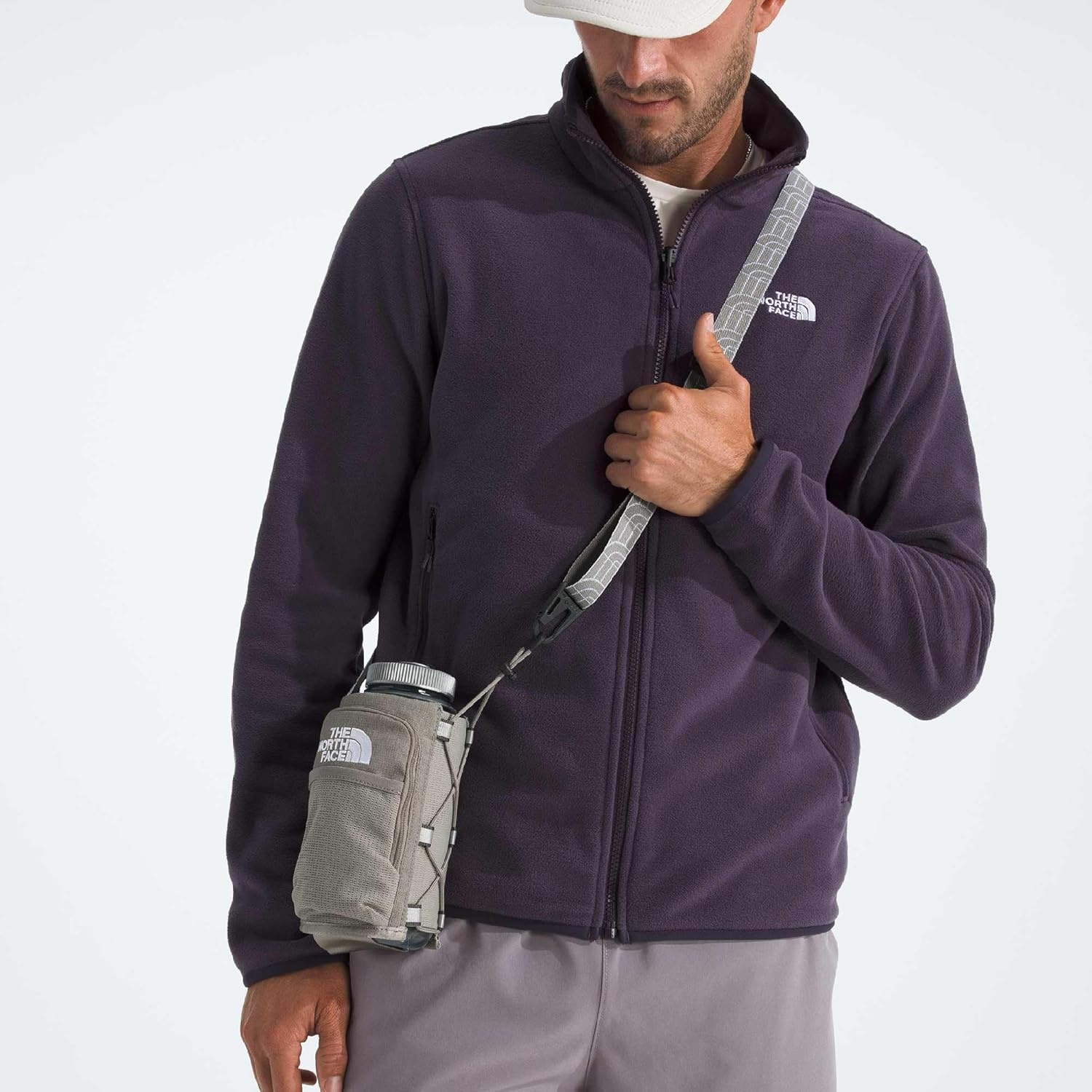 imageThe North Face Borealis Water Bottle Holder Adjustable Strap WaterRepellent Finish External Pocket with Key Hook Opal Frost One SizeStone Slab Light HeatherStone Slab