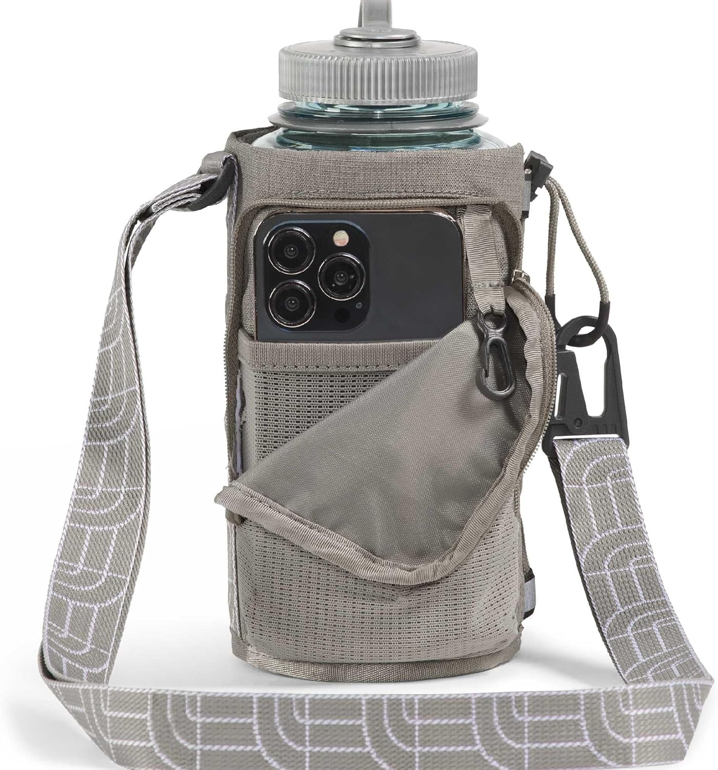 imageThe North Face Borealis Water Bottle Holder Adjustable Strap WaterRepellent Finish External Pocket with Key Hook Opal Frost One SizeStone Slab Light HeatherStone Slab