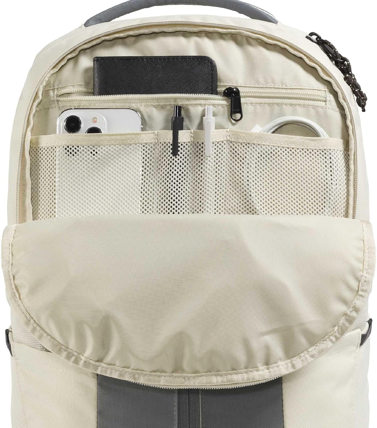 imageThe North Face Lichen Daypack Everyday Commuter Backpack Laptop Sleeve Water Bottle Pockets Center Front Pouch Smoked Pearl Dark HeatherTNF Black One SizeDesert StoneSmoked PearlNew Taupe Green