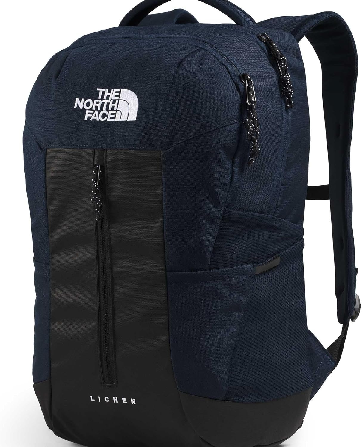 imageThe North Face Lichen Daypack Everyday Commuter Backpack Laptop Sleeve Water Bottle Pockets Center Front Pouch Smoked Pearl Dark HeatherTNF Black One SizeSummit NavyTnf Black