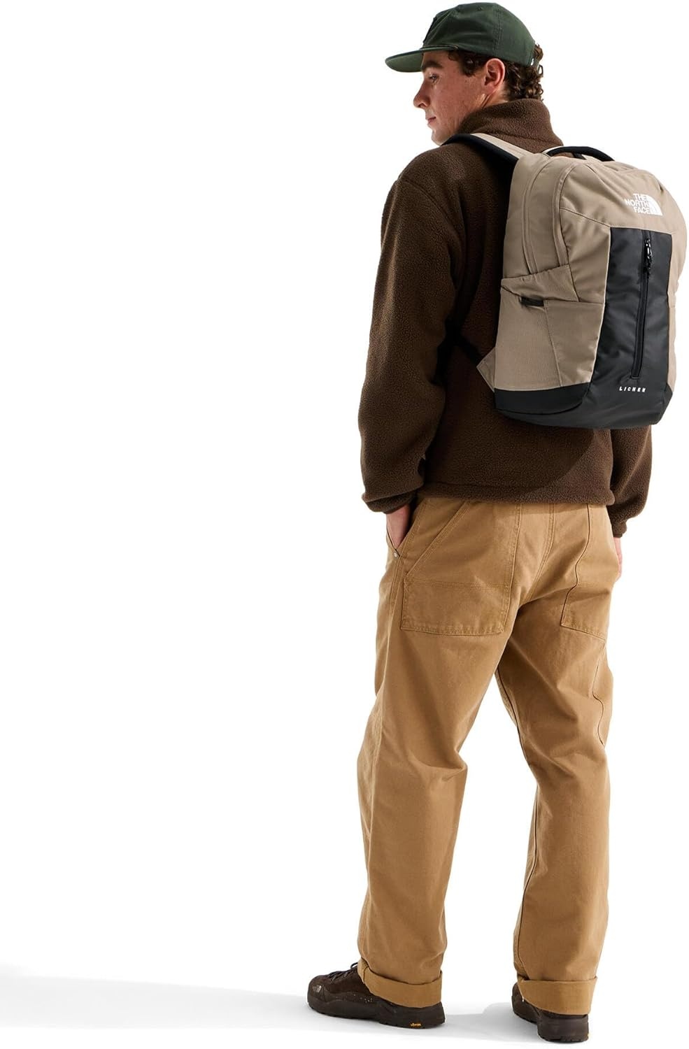 imageThe North Face Lichen Daypack Everyday Commuter Backpack Laptop Sleeve Water Bottle Pockets Center Front Pouch Smoked Pearl Dark HeatherTNF Black One SizeGarnetTnf Black