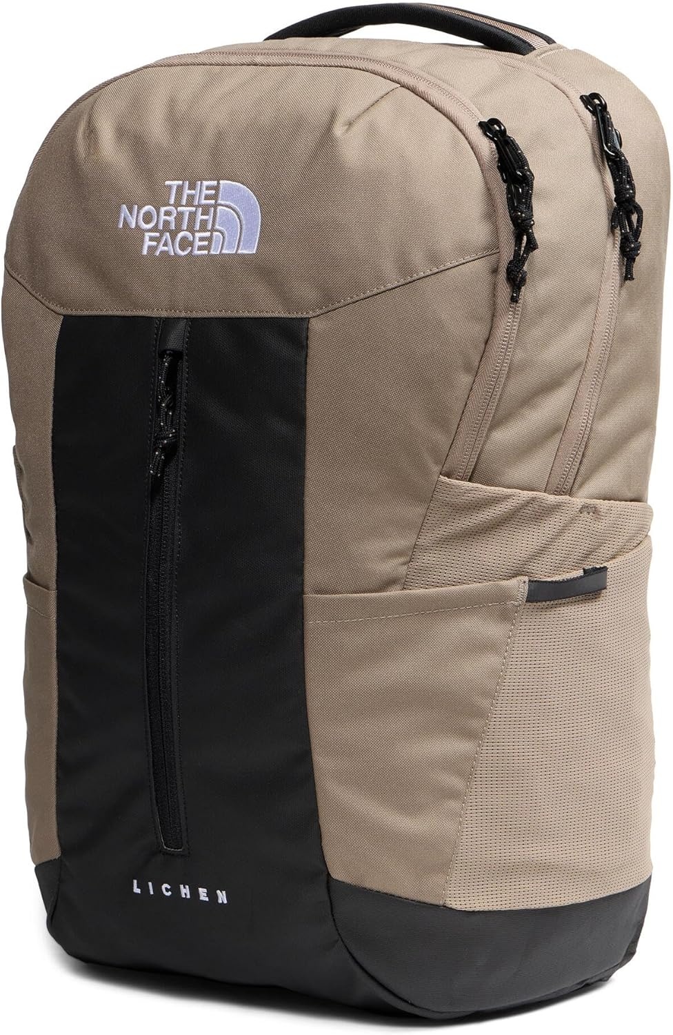 imageThe North Face Lichen Daypack Everyday Commuter Backpack Laptop Sleeve Water Bottle Pockets Center Front Pouch Smoked Pearl Dark HeatherTNF Black One SizeGarnetTnf Black