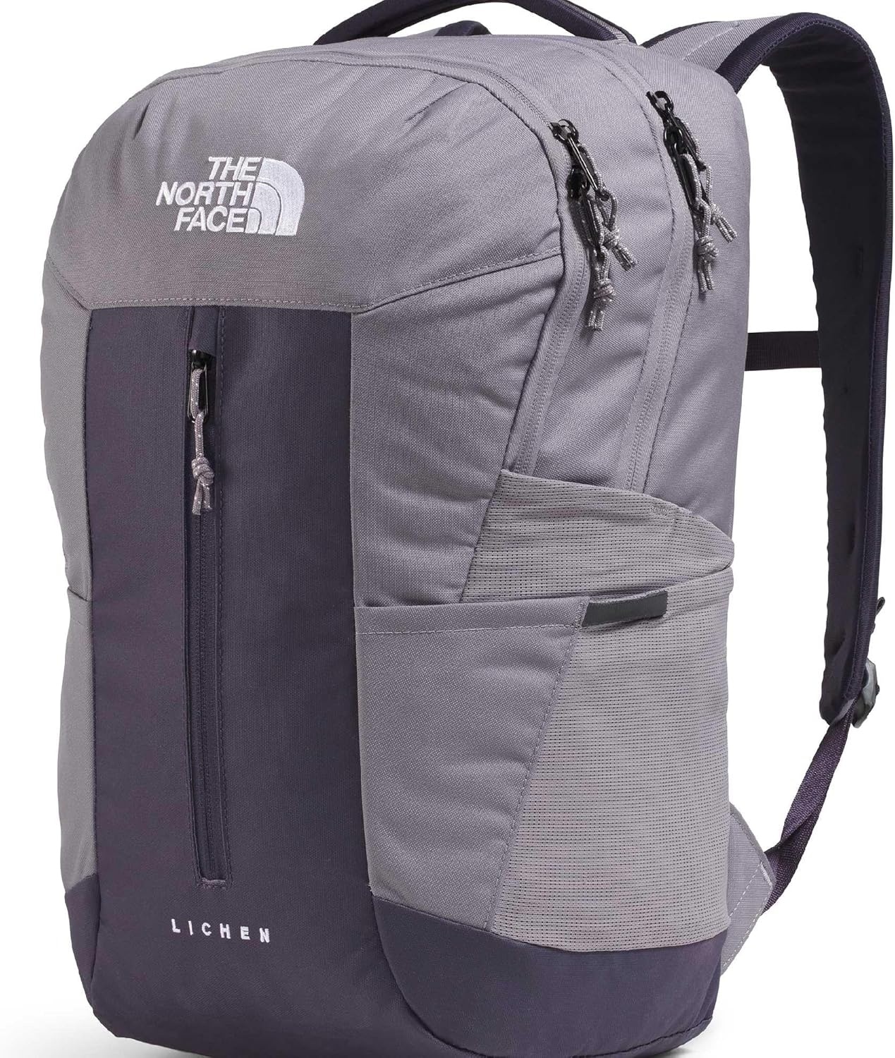 imageThe North Face Lichen Daypack Everyday Commuter Backpack Laptop Sleeve Water Bottle Pockets Center Front Pouch Smoked Pearl Dark HeatherTNF Black One SizeTranscendent GreyEndless Dusk