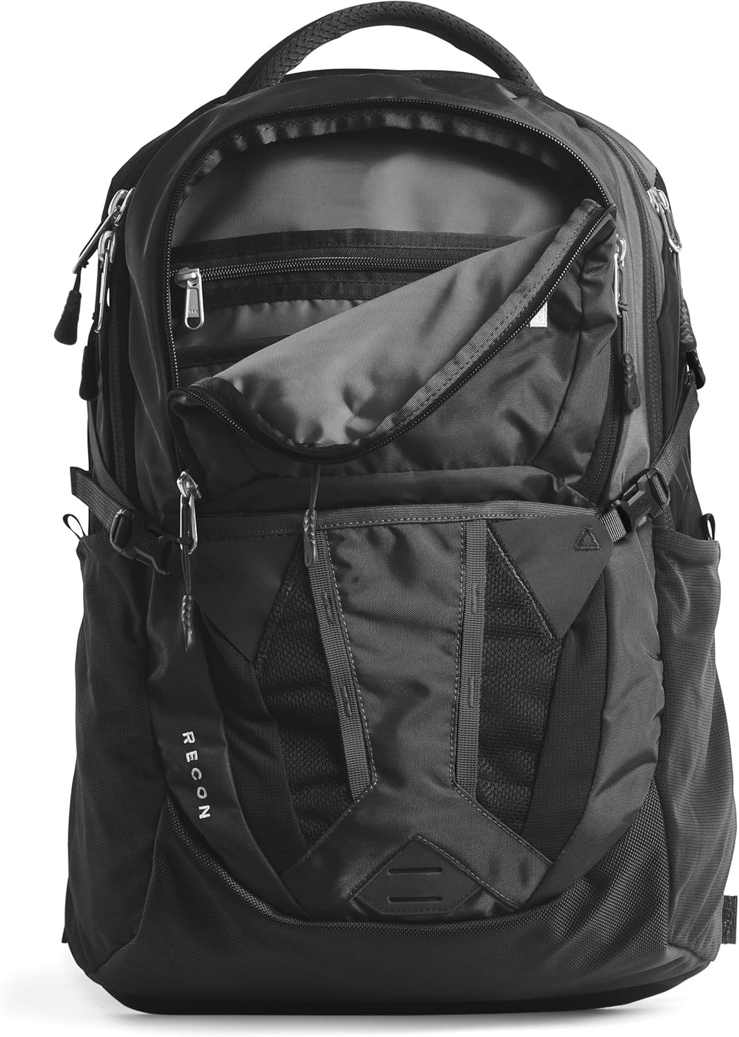 imageThe North Face Recon Everyday Laptop Backpack Daypack Water Repellent Laptop Sleeve 2 Water Bottle Pockets Asphalt Grey Light HeatherTNF BlackNPF One SizeTnf Black