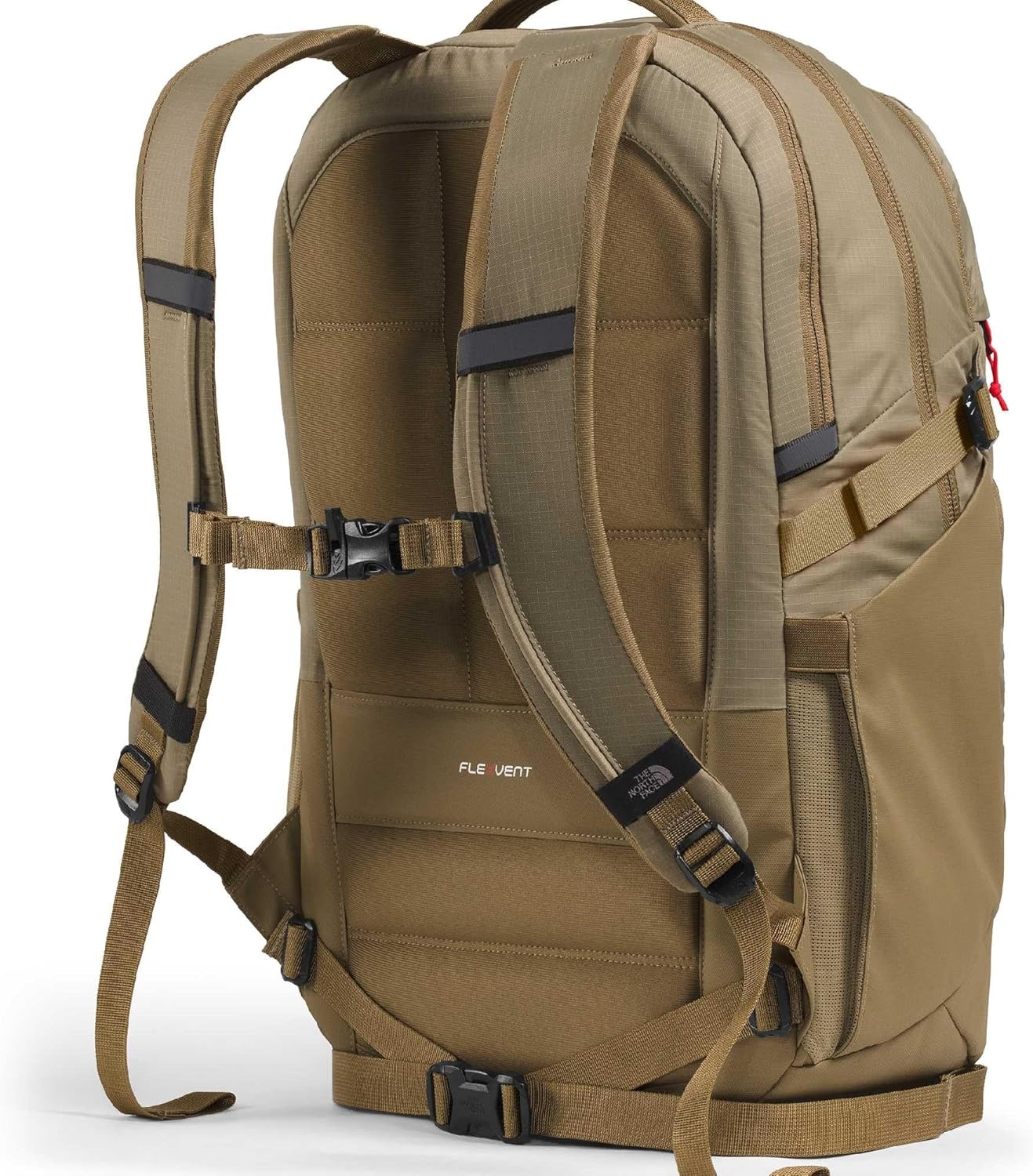 imageThe North Face Router Everyday Laptop Backpack Daypack Water Repellent Laptop Sleeve Reflective Details Asphalt Grey Light HeatherTNF BlackNPF One SizeCedarLava Red
