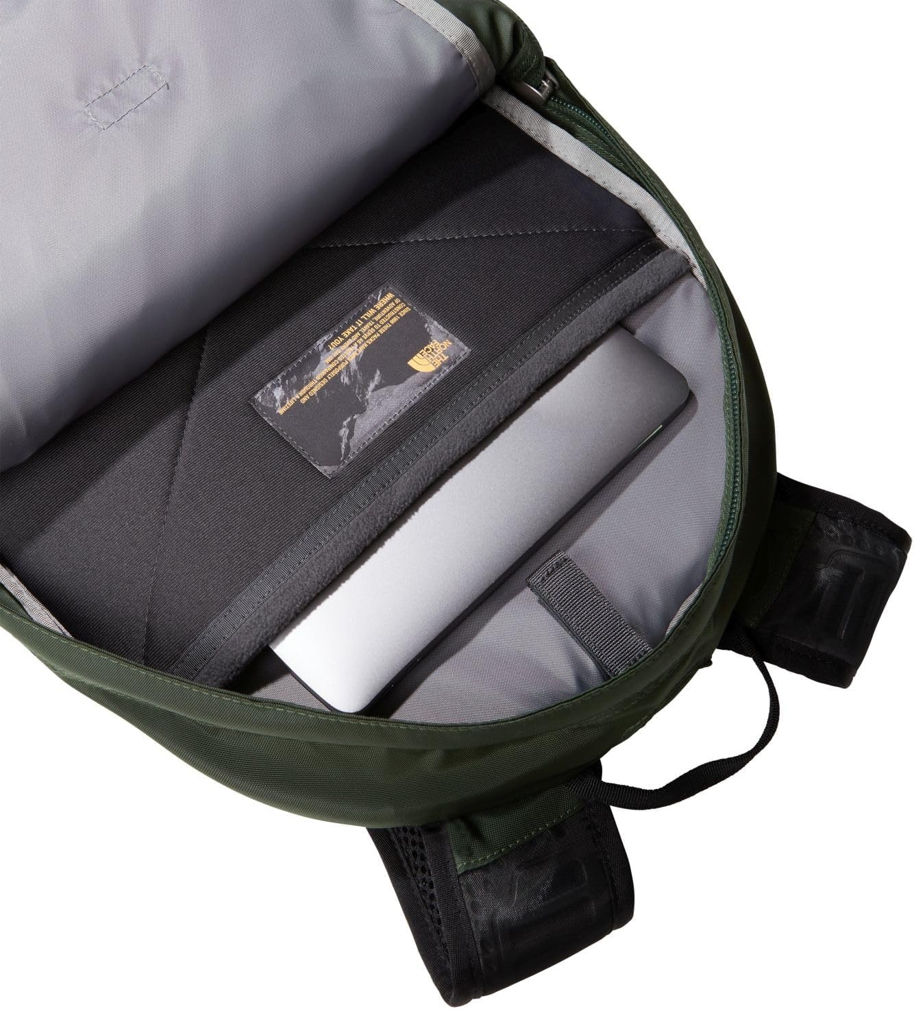 imageThe North Face Router Everyday Laptop Backpack Daypack Water Repellent Laptop Sleeve Reflective Details Asphalt Grey Light HeatherTNF BlackNPF One SizePine NeedleSrsggnTnfb