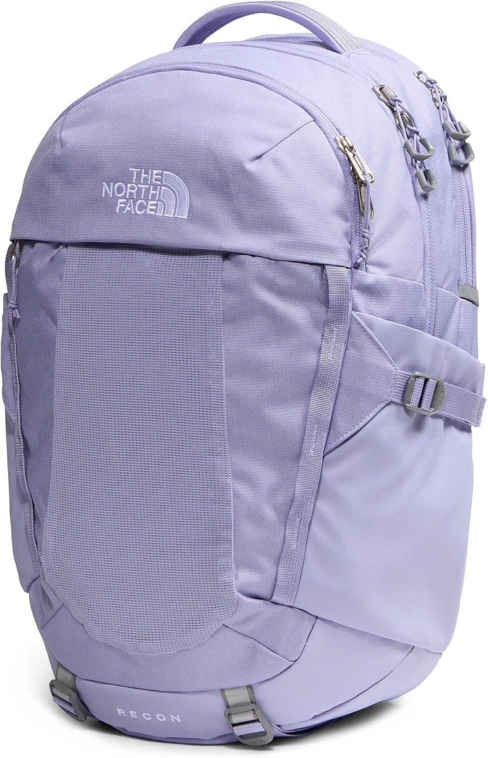 imageThe North Face Router Everyday Laptop Backpack Daypack Water Repellent Laptop Sleeve Reflective Details Asphalt Grey Light HeatherTNF BlackNPF One SizePale Plum Light HeatherPale Plum